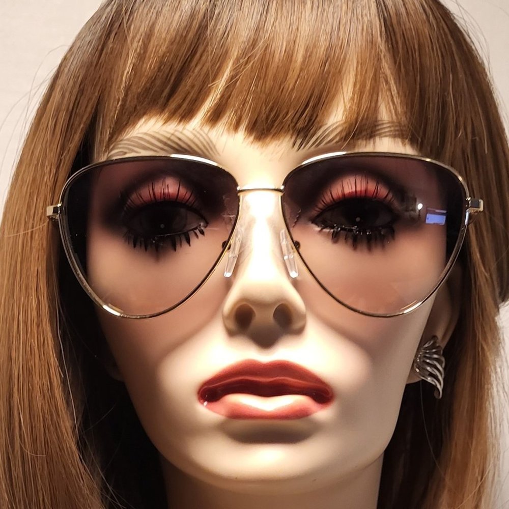 NWT Calvin Klein CK19103S Gold Aviator Sunglasses Rx-Able Optical Quality